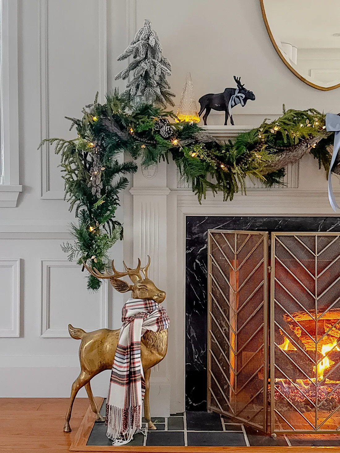 christmas living room tour blue and white ideas