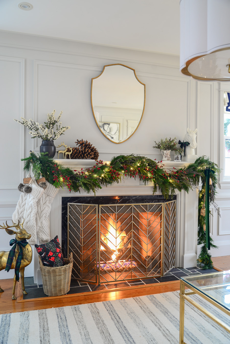 Organic Traditional Christmas Mantel Decor