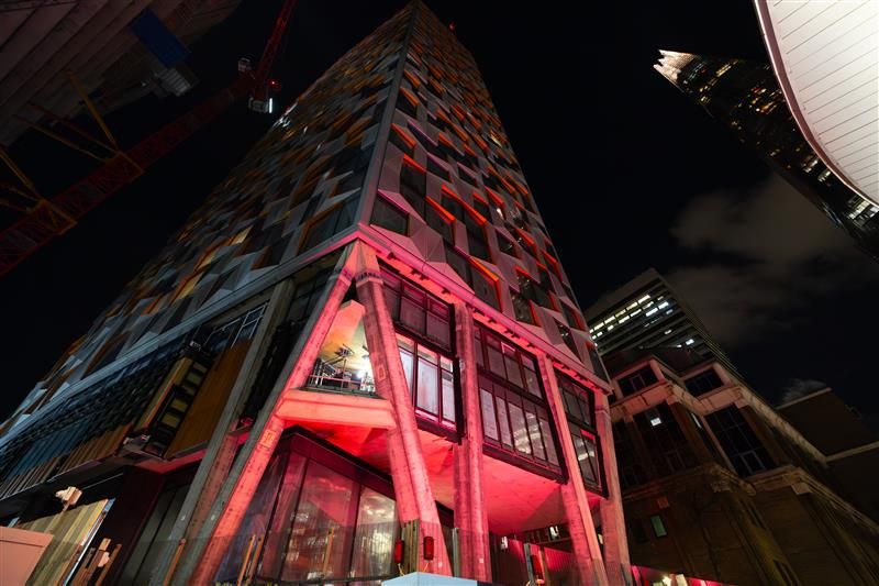 In pictures | Mace turns projects red to support care leavers charity