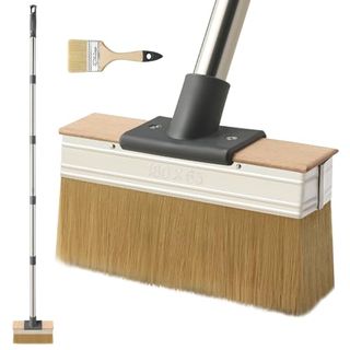 Mitclear Deck Stain Applicator With Long Handle(59in), 7in Decking Paint Brush With Thick Bristles, Block Staining Brushes for Outdoor Wood Floor Fence, Deck Coating, Oil Staining, Decking Paint Stain