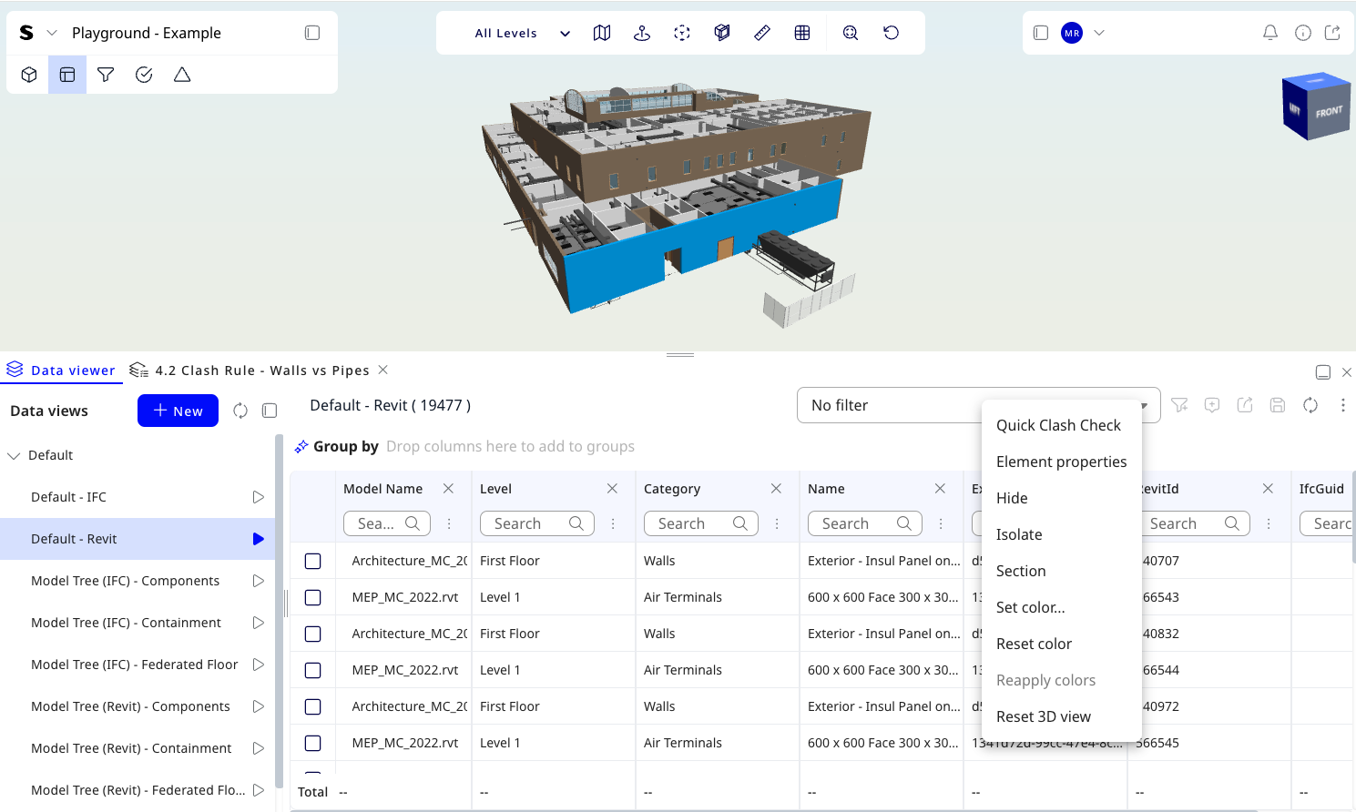 Solibri CheckPoint's Data Viewer