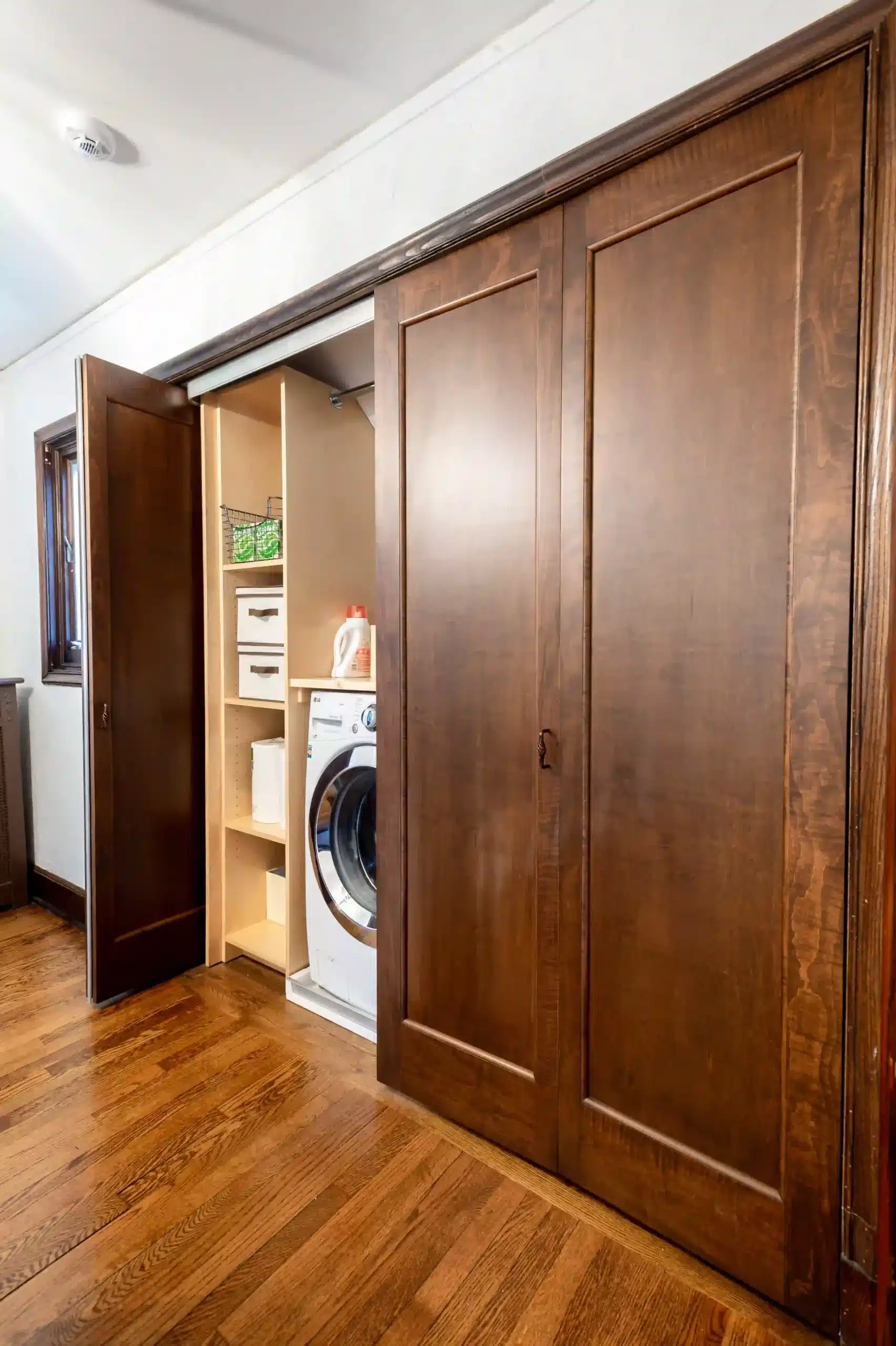 Laundry behind custom doors