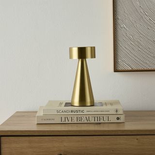 Zeta Mini Led Rechargeable Wireless Lamp - Brushed Gold