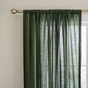 Cotton Linen Slot Top Voile Curtains