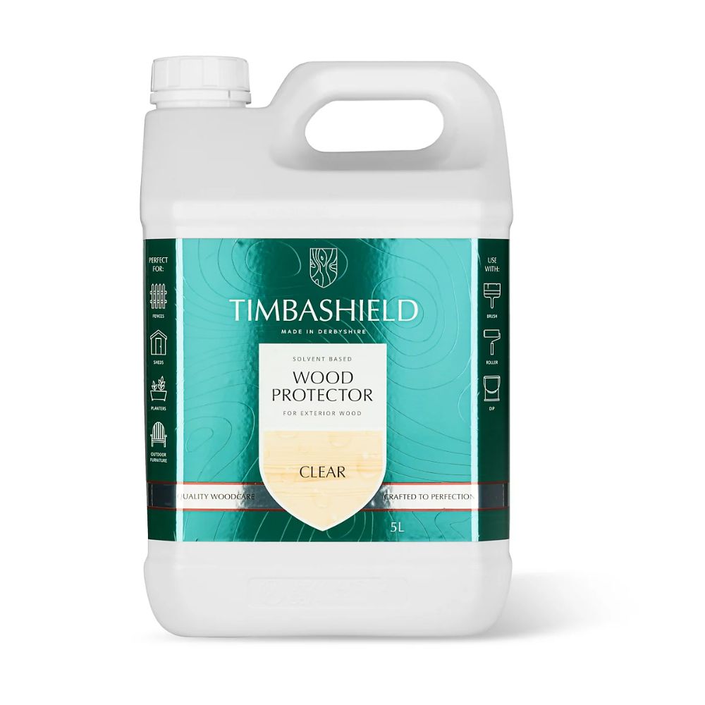 A 5 litre bottle of clear wood protector