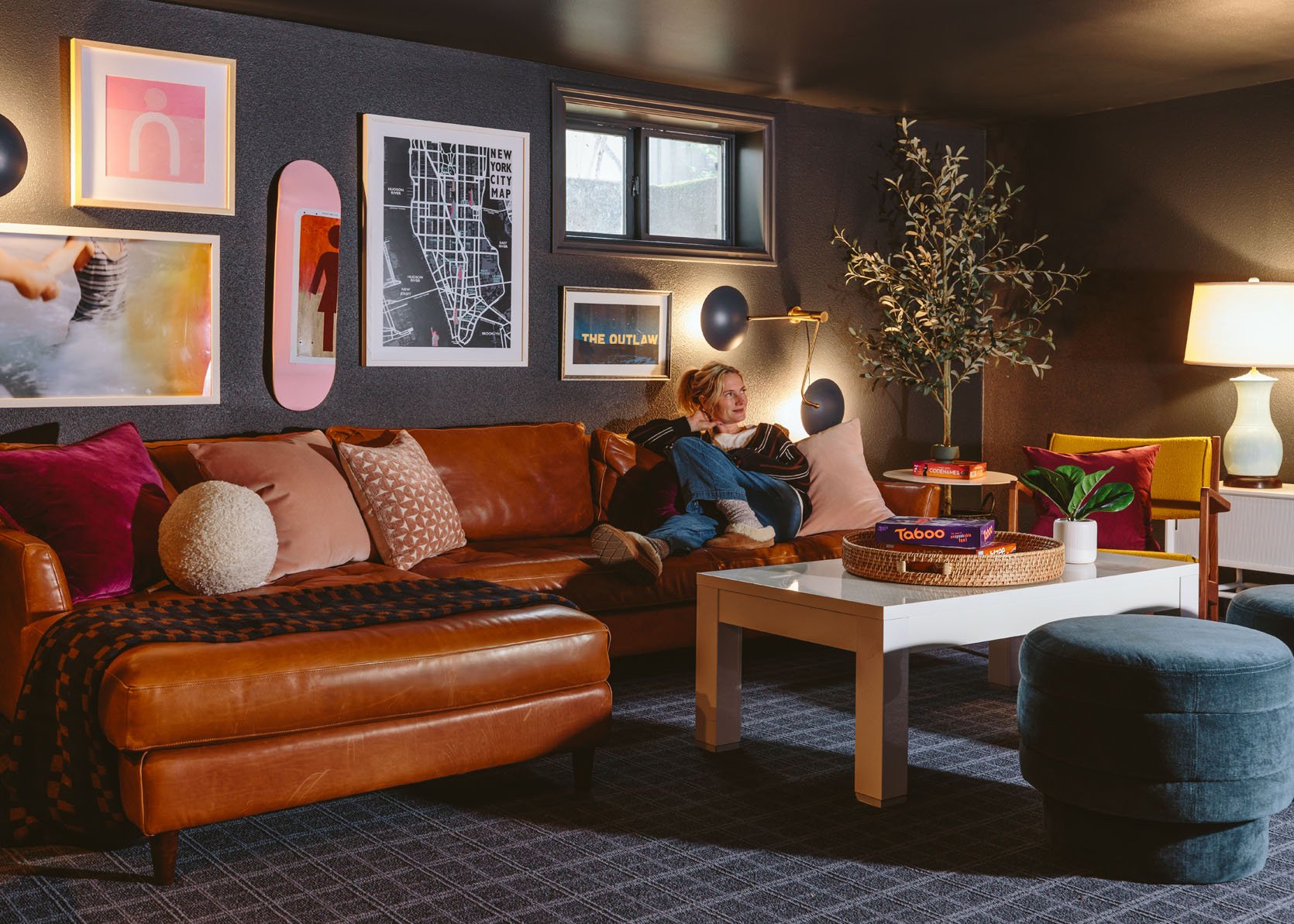 A One Day Makeover For My Friend – A Teen Basement With Colorful Gallery Wall Using What They Already Had