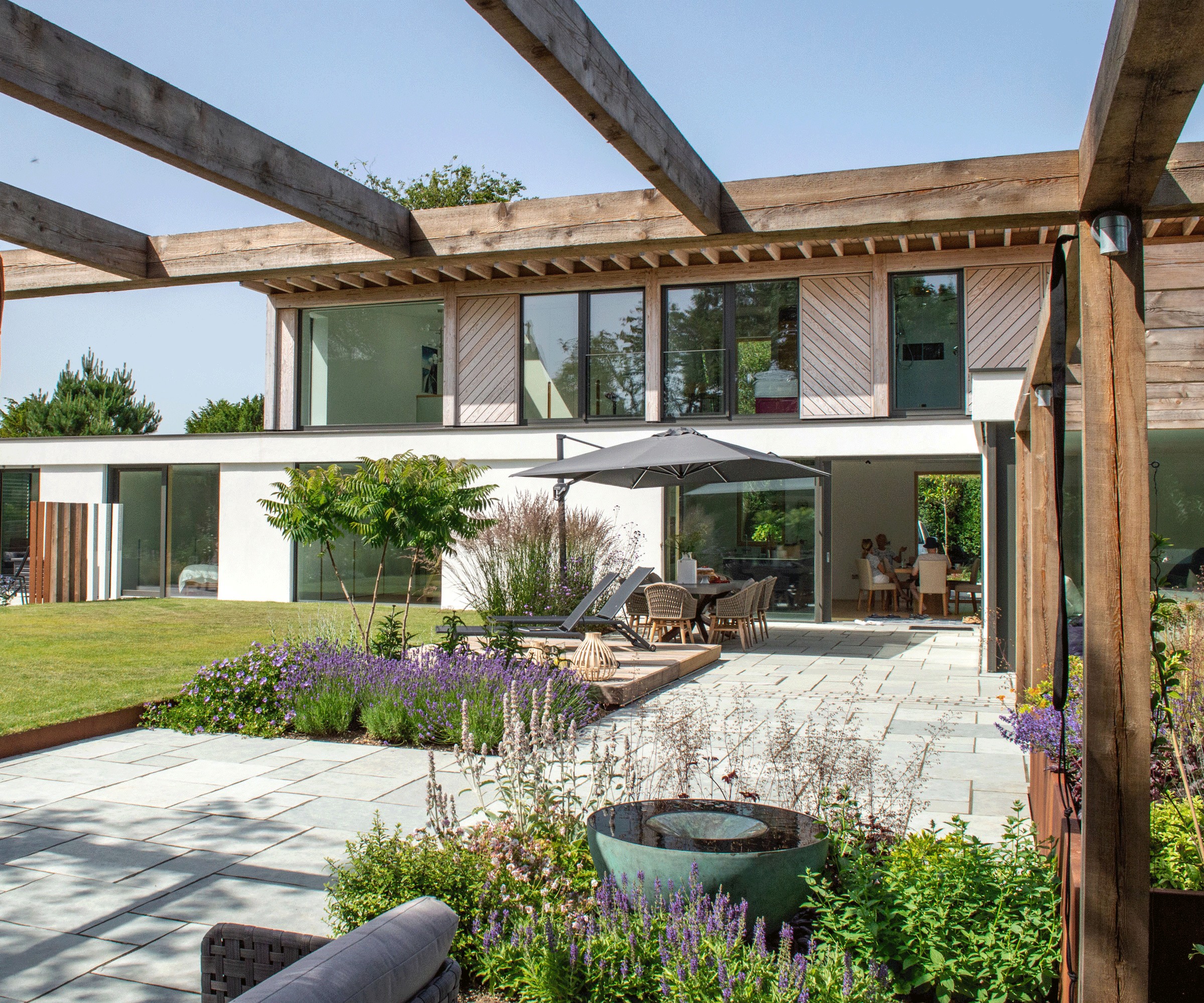 modern house with contemporary garden design
