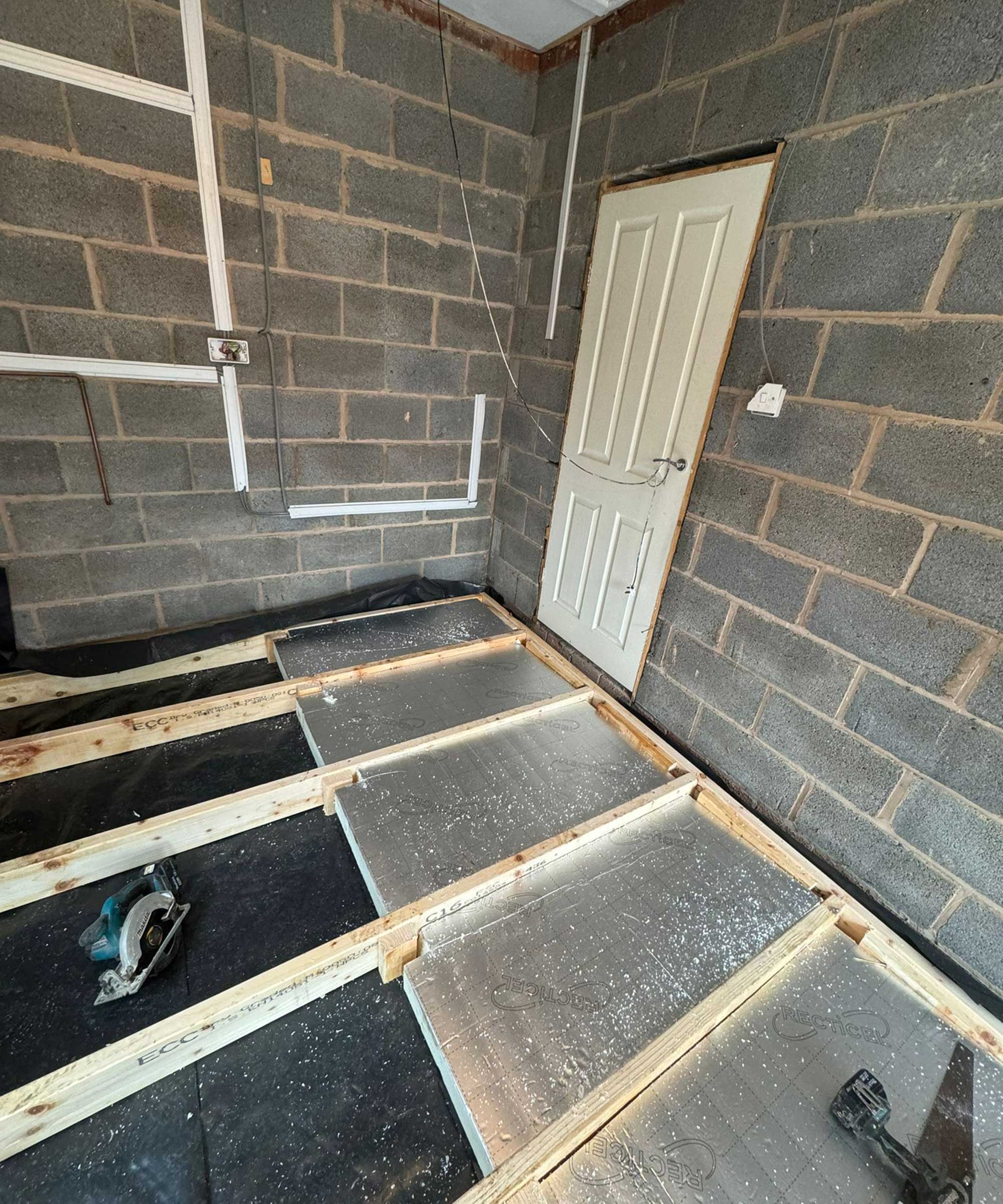 insulating a garage floor with rigid board insualtion