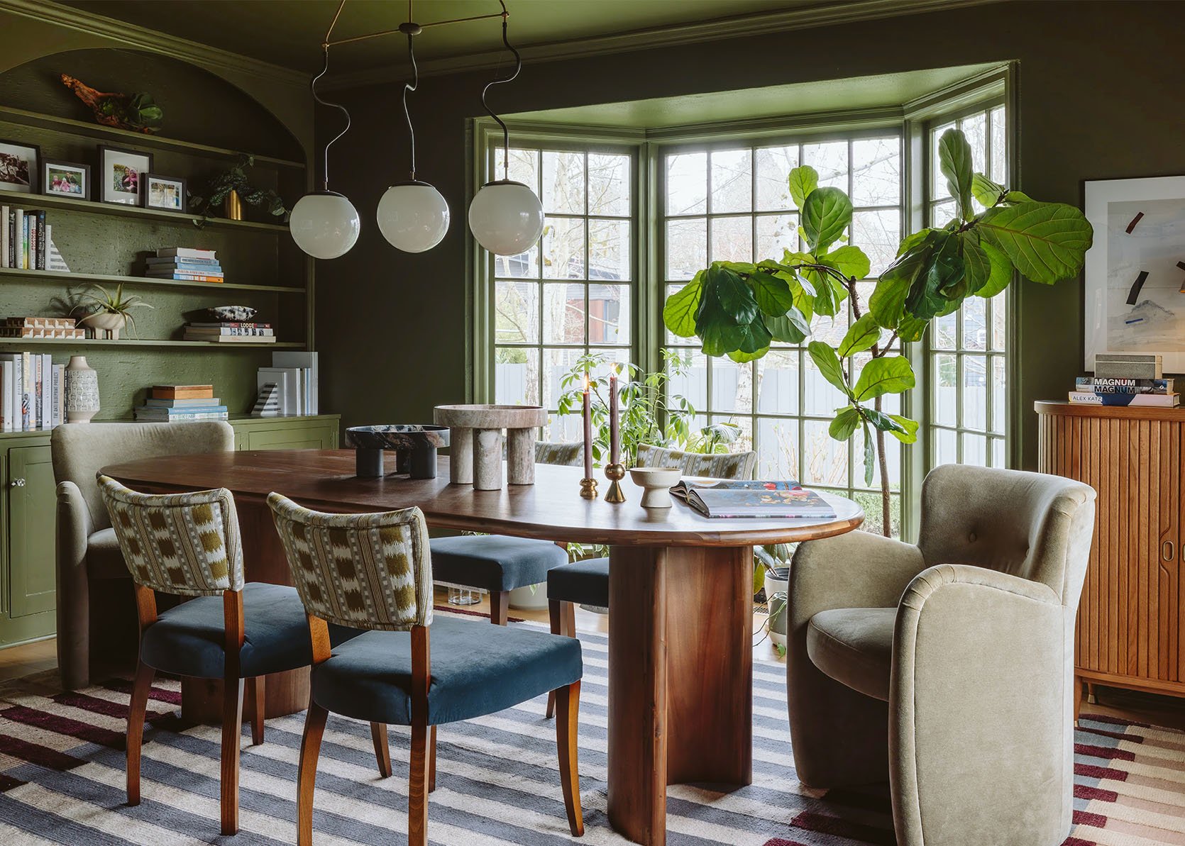 My Friend’s Moody Dark Green Dining Room (You Should See The Before)