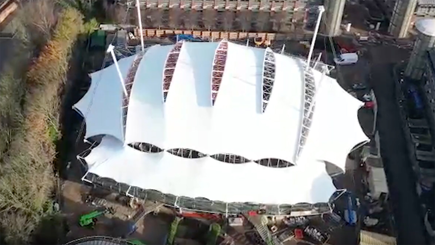 Drone shows one of Europe’s ‘most complicated roof structures’