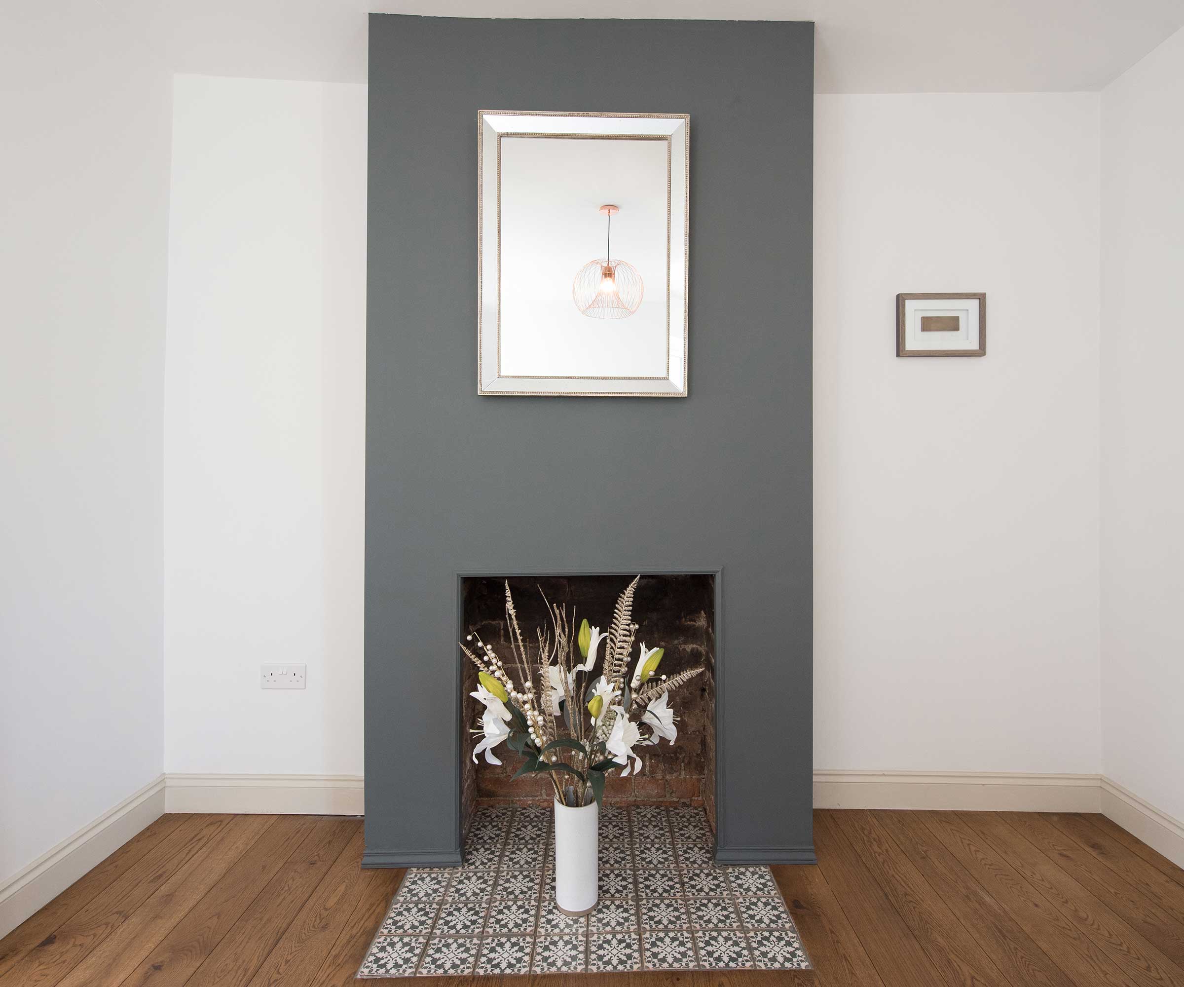 grey chimney breast
