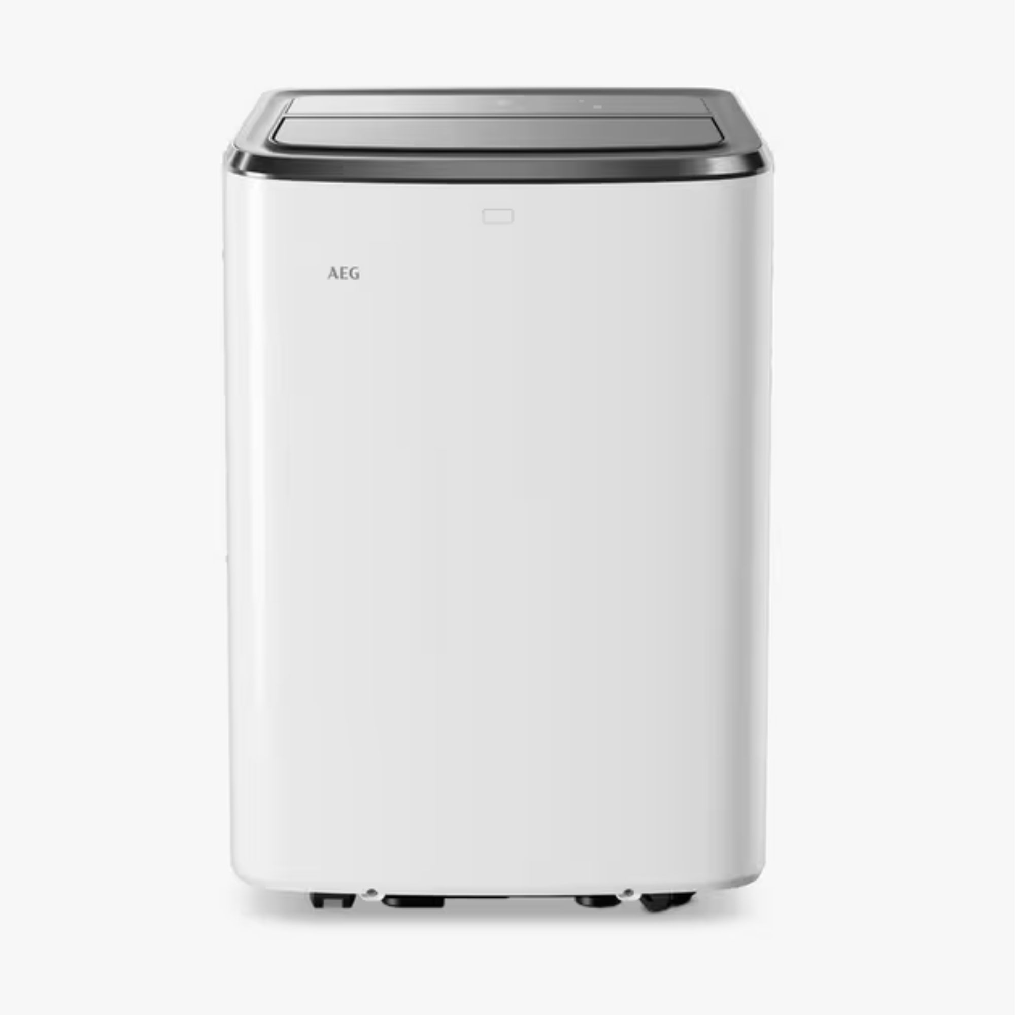 A small white portable air conditioning unit