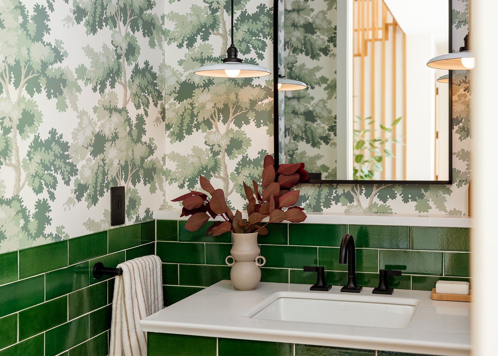 A Modern Traditional Green Tiled Bathroom (With A Last Minute Sink Pivot)