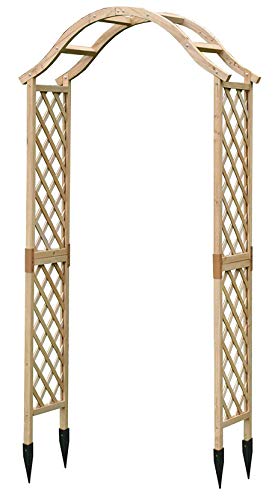 Selections Wooden Garden Arch (tan) With Ground Spikes