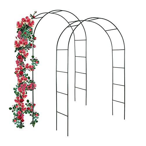 Forever Speed Metal Rose Arch Trellis Steel Frame Garden Arch, Flower Arch,garden Decoration and Ornament Climber Weatherproof Black (pack of 2)