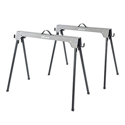 Evolution Power Tools Saw Horse Compact Folding (aka Saw Bench, Sawhorse Workbench, Saw Horses, Sawing Horse) - Supports Up to 500 Kg - Lightweight & Portable - Twin Pack