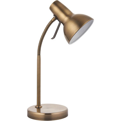 brushed brass adjustable reading lamp