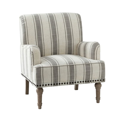 striped armchair