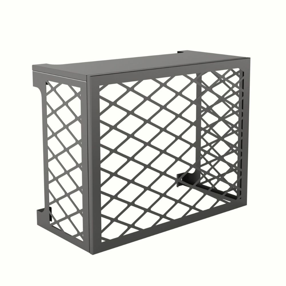 A decorative heat pump cover 