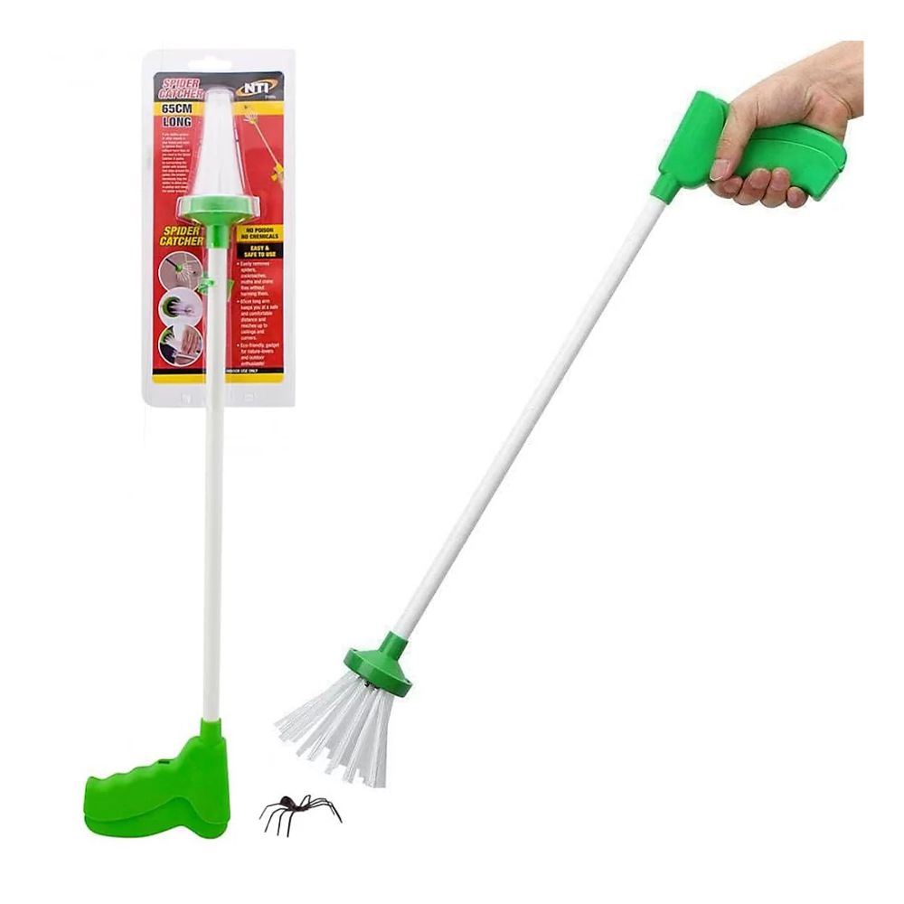 A long handled spider catching device 
