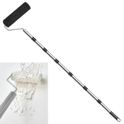 9 Inch Drywall Compound Roller With 1 Pcs Paint Frame,6.6ft Detachable Pole Handle, Drywall Texture Brush, Mud Roller for Putty,plaster Roller, Molding Paste, Textured Coatings