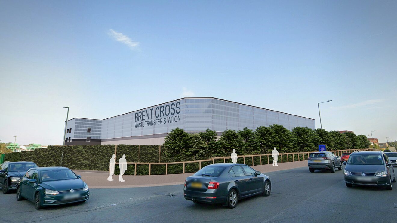 A computer-generated image of the new waste transfer station that McLaughlin & Harvey will build. It
