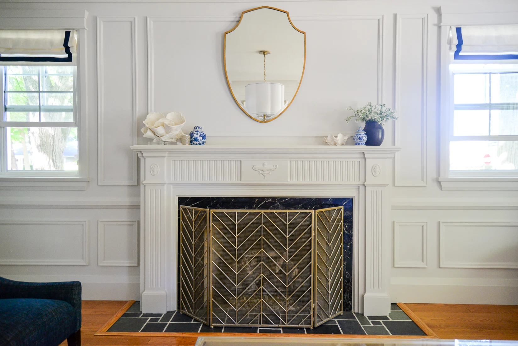 summer fireplace mantel traditional living room