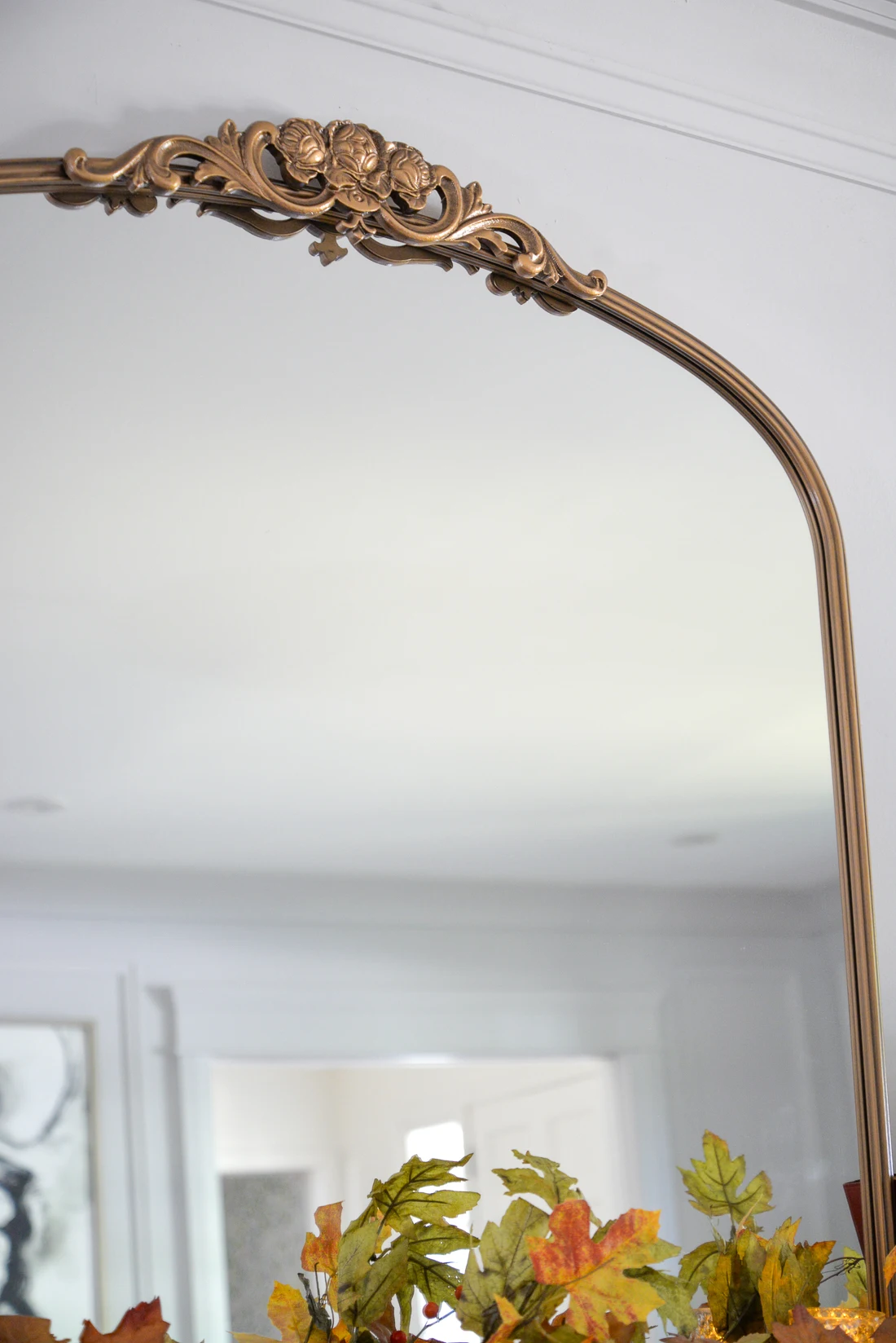 anthro mirror dupe, living room fireplace mirror idea, mirror over fireplace