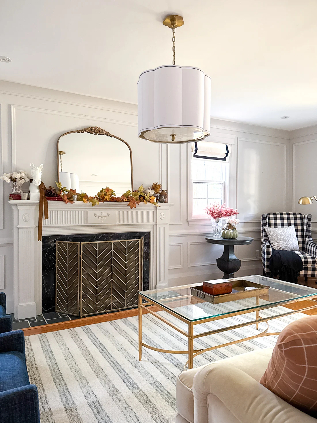 fall living room fireplace decor, traditional living room fireplace decorating ideas