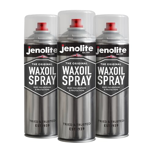 Jenolite Waxoil Rust Prevention &amp; Protection Aerosol Spray | 3x500ml | Clear | Waxoil Aerosol Spray for Cars, Vans &amp; Motorbikes | Rust Protection | Ideal Underseal for Cars