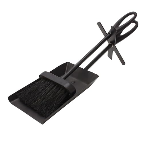 Valiant Fireside Ash Brush &amp; Shovel Hearth Tidy Set | 38 Cm Cast Iron Handles | Durable Fireplace, Stove, Bbq &amp; Fire Pit Cleaning Tools
