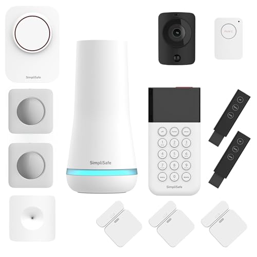 Simplisafe Home Security System | 13 Piece Home Security Camera &amp; Alarm System With Entry Sensor, Motion Detector &amp; Outdoor Siren - Optional Monitoring Subscription - Compatible With Alexa