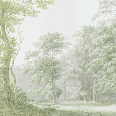 wall mural depicting forest scene