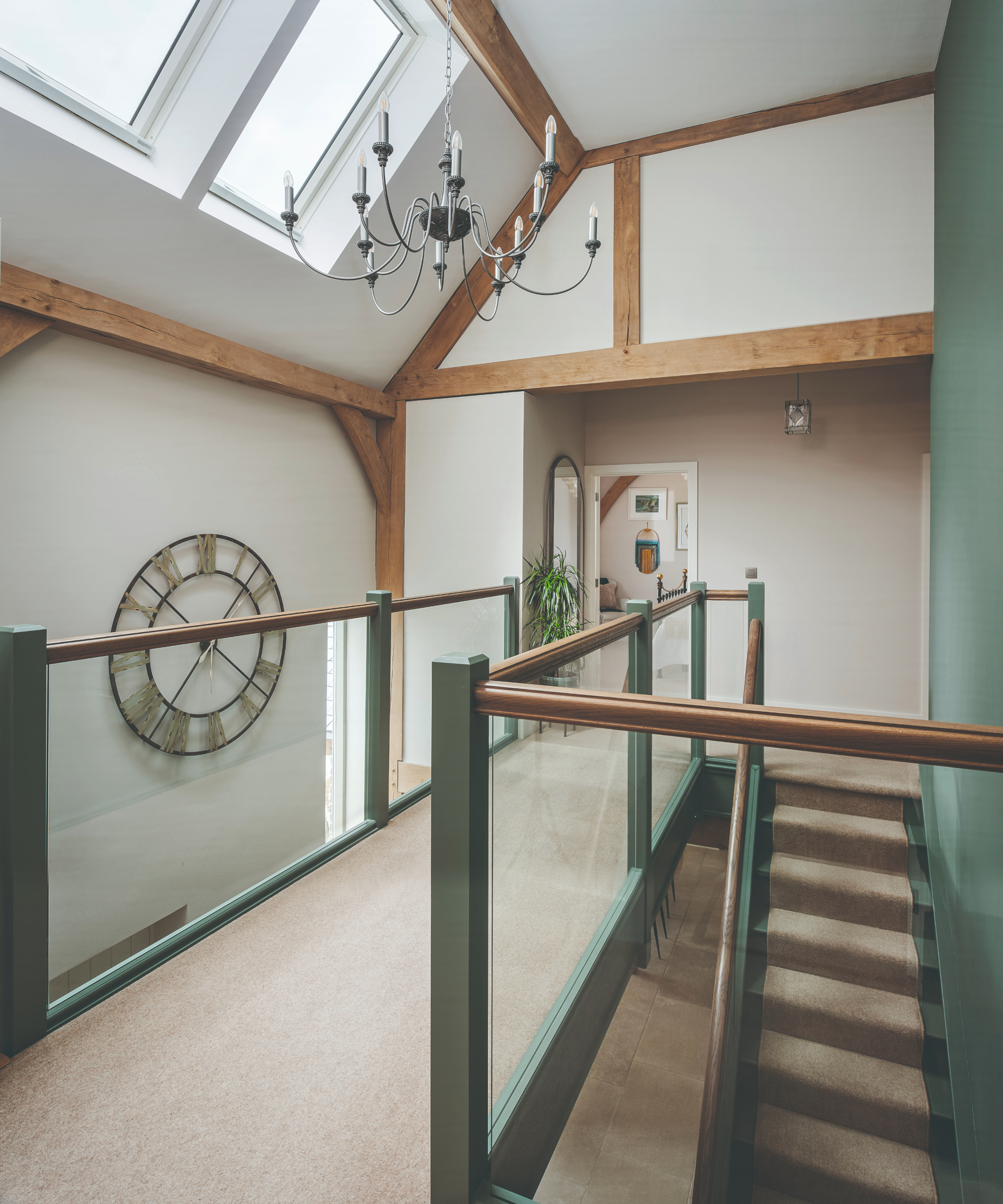 Staircase leading to upstairs hallway