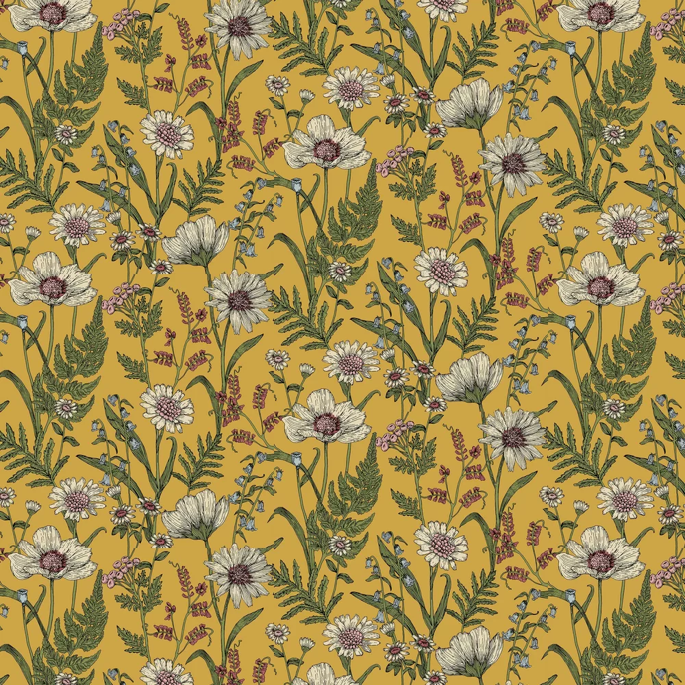 Wild Meadow by Albany - Mustard - Wallpaper - Fd43336