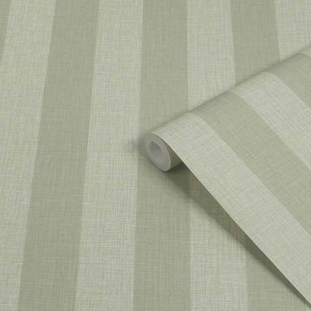  Easy Sage Stripe Patterned Smooth Wallpaper