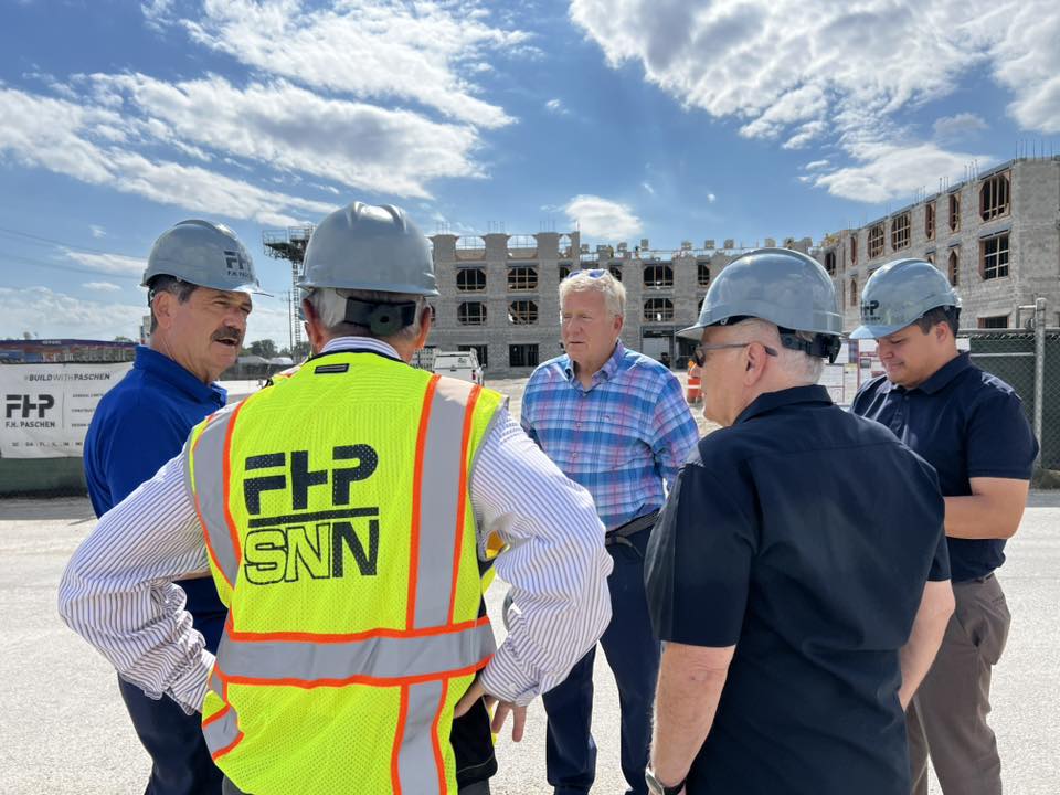 Congressman García Visits F.H. Paschen’s Leyden Senior Apartments Job Site