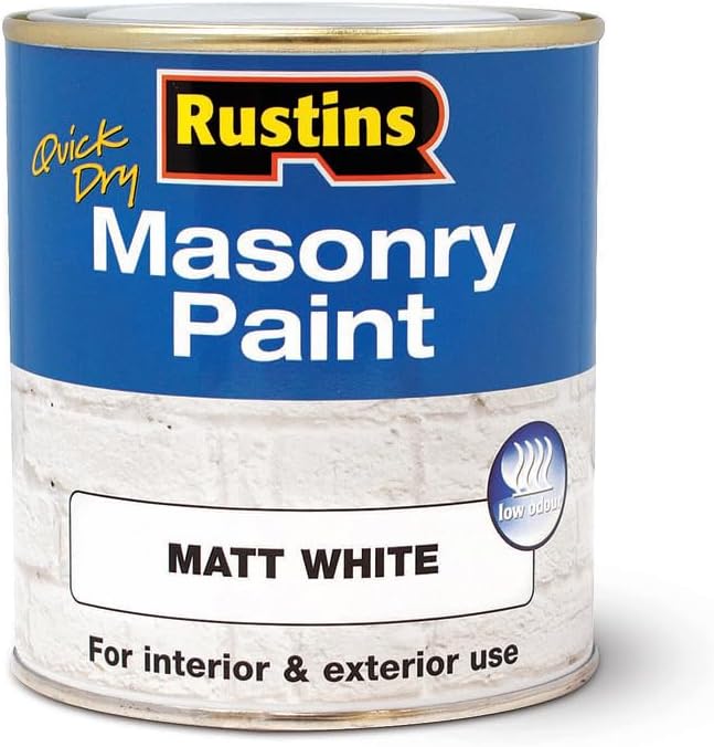 Rustins Masonry Paint, White, 500 Ml (pack of 1)