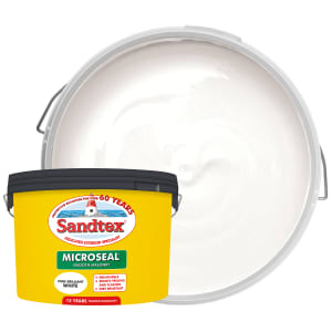 Sandtex Microseal Ultra Smooth Weatherproof Masonry 15 Year Exterior Wall Paint - Pure Brilliant White - 10l
