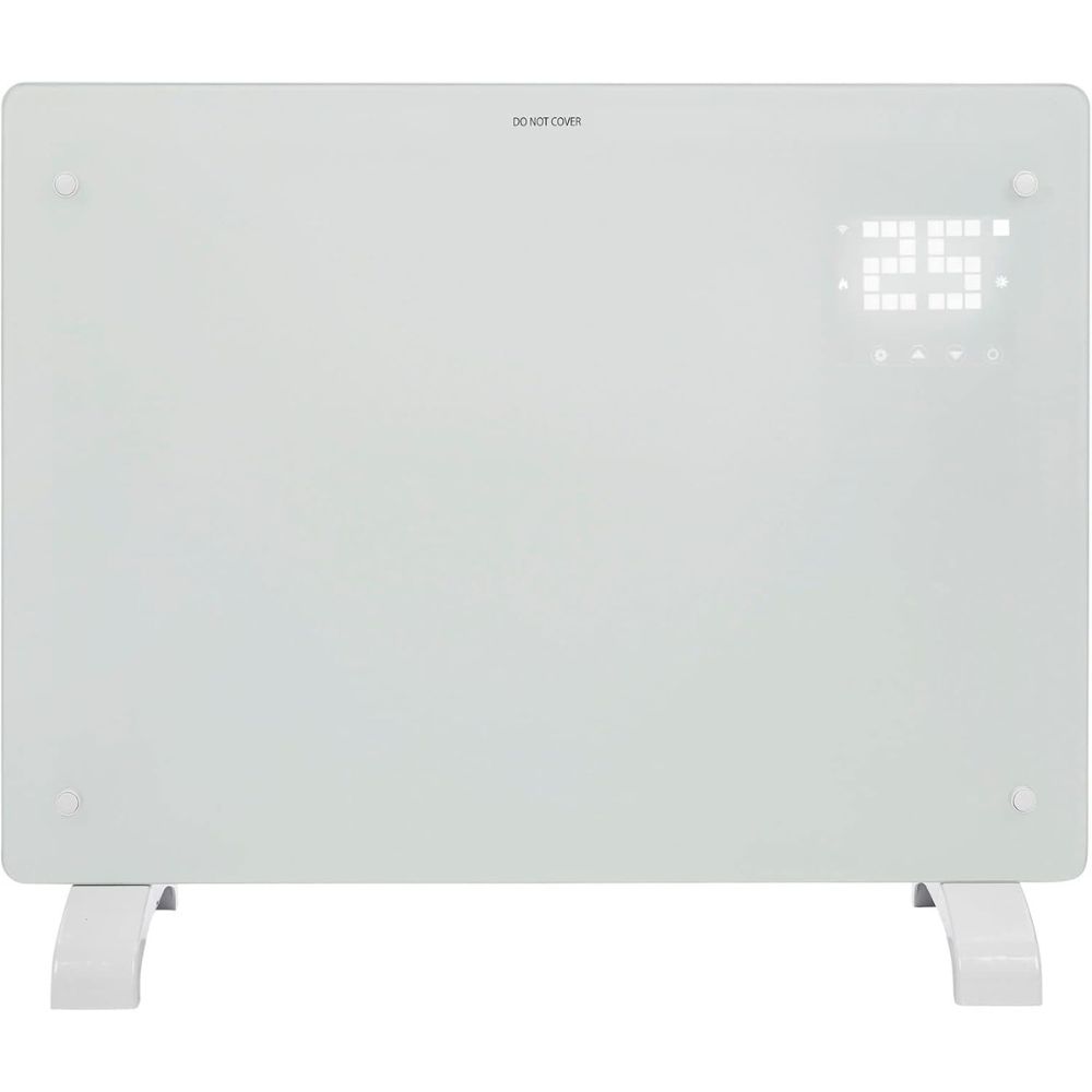 Devola Wifi Enabled Smart Electric Glass Panel Heater 1500W, white, small product cut out