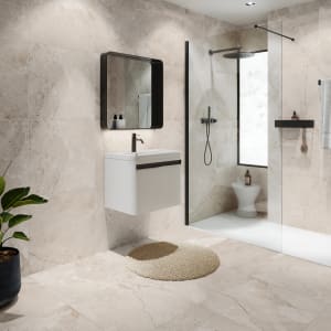 Wickes Mandarin Greige Matt Porcelain Wall &amp; Floor Tile - 600 X 600mm