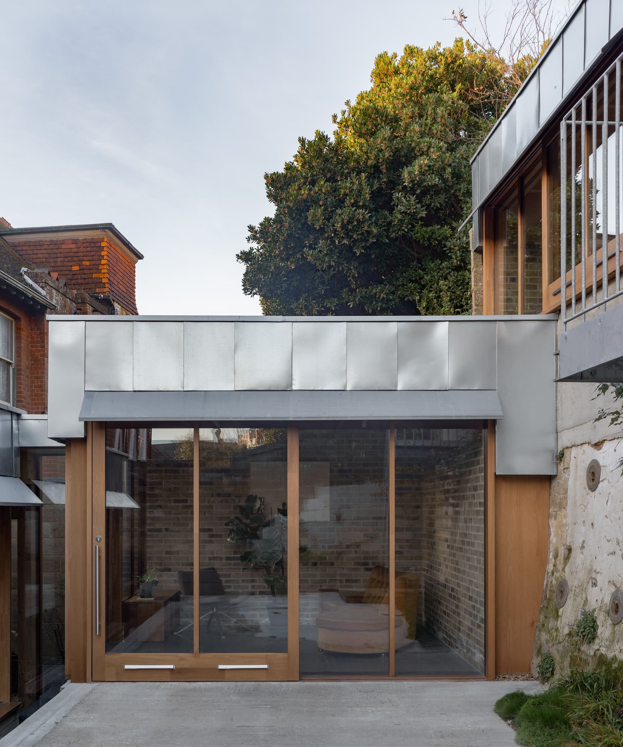 An extension to a house made with timber and metal cladding