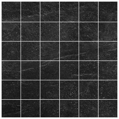 Wickes Boutique Lava Black Matt Porcelain Wall &amp; Floor Mosaic Tile Sheet