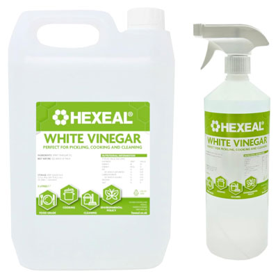 white vinegar bottle and spray