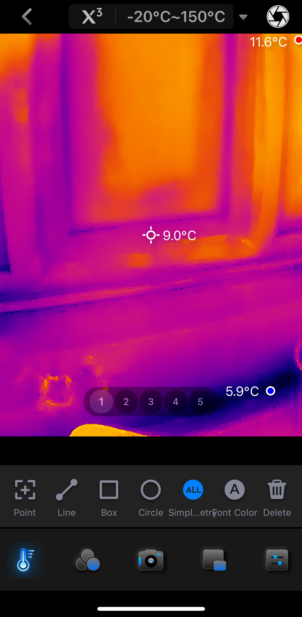 An image of a window using a thermal camera