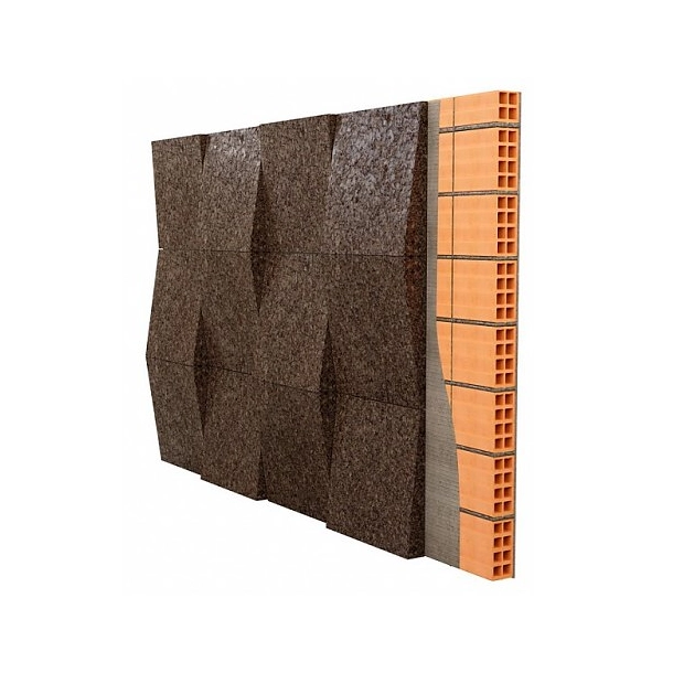 Decorative Expanded 3D Facade Natural Cork Panel Taper