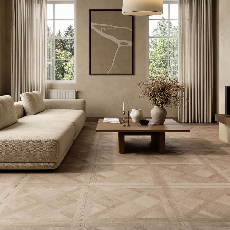 Elder Light Oak Parquet Wood Effect Porcelain Tiles
