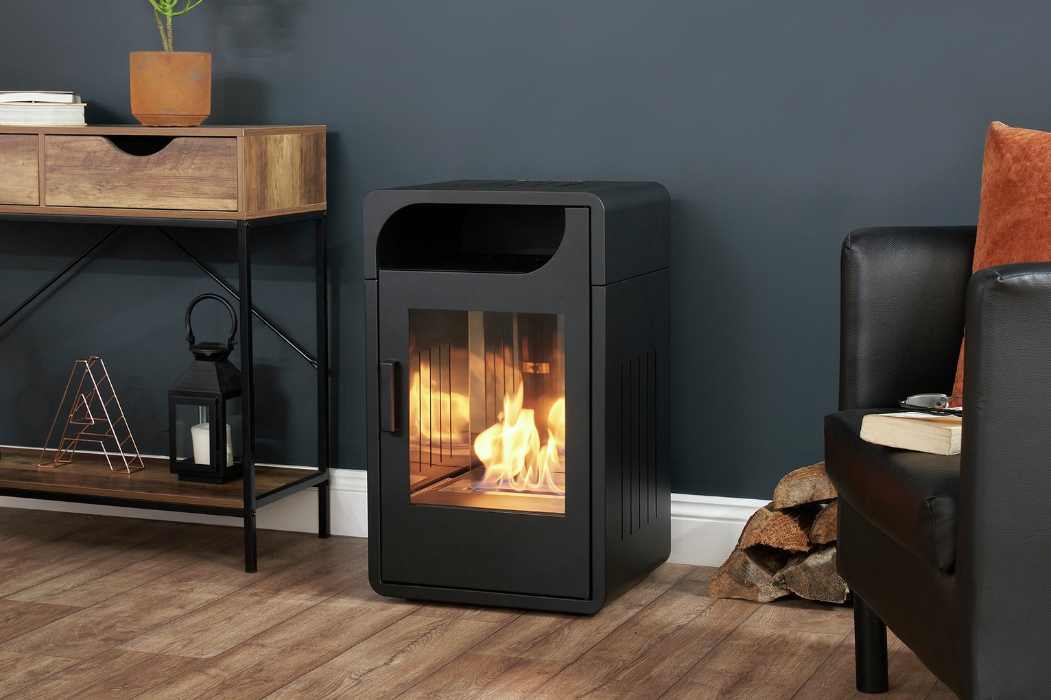 Adam Bellini 3kw Bio Ethanol Stove - Black