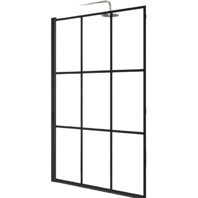 black framed hinged shower screen
