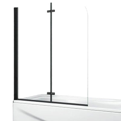 black framed curved bi-fold shower screen